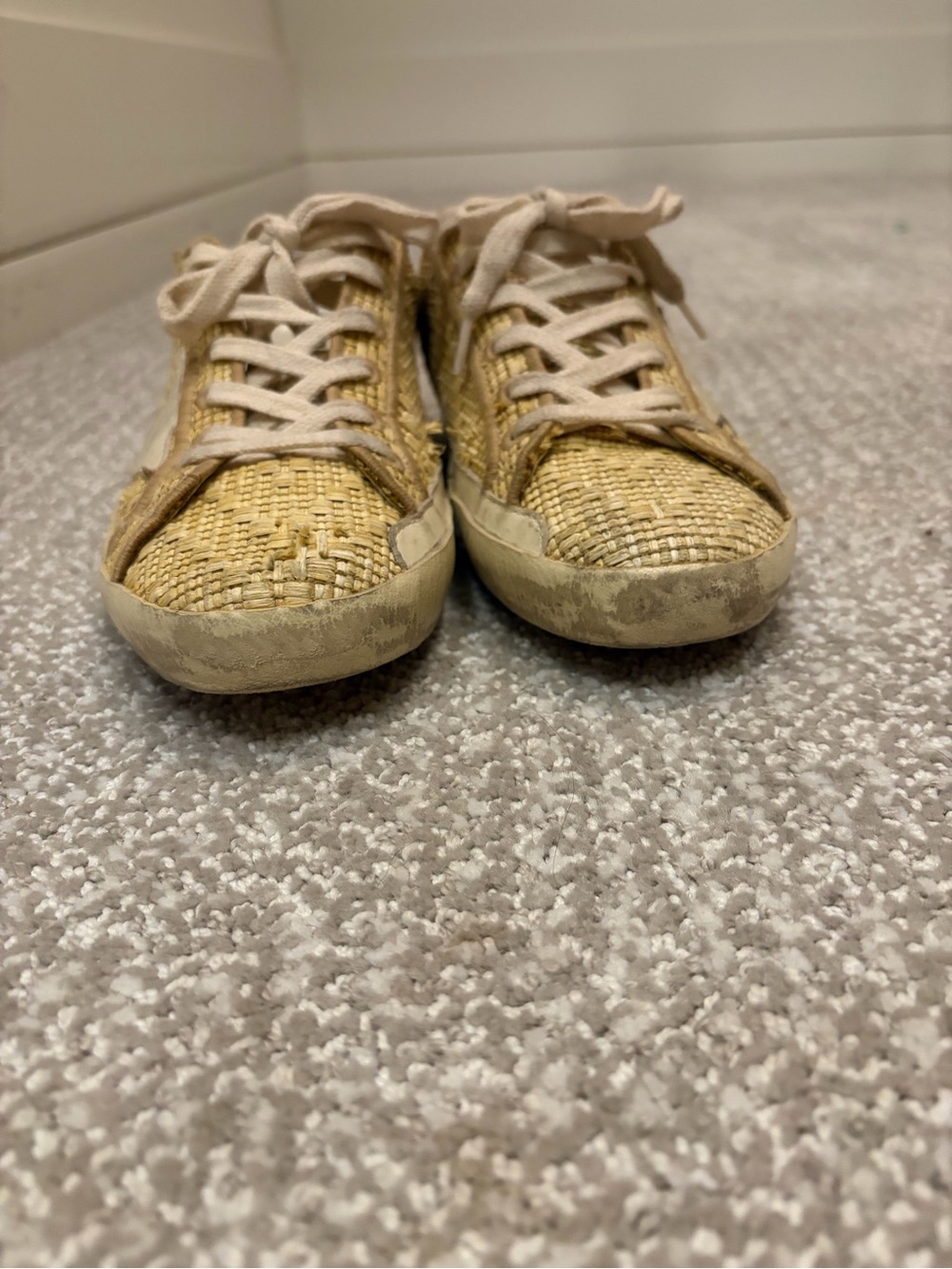 Golden Goose Beige Raffia Star Slip-On Sneaker NM Exclusive 2025 RARE - Picture 10 of 15